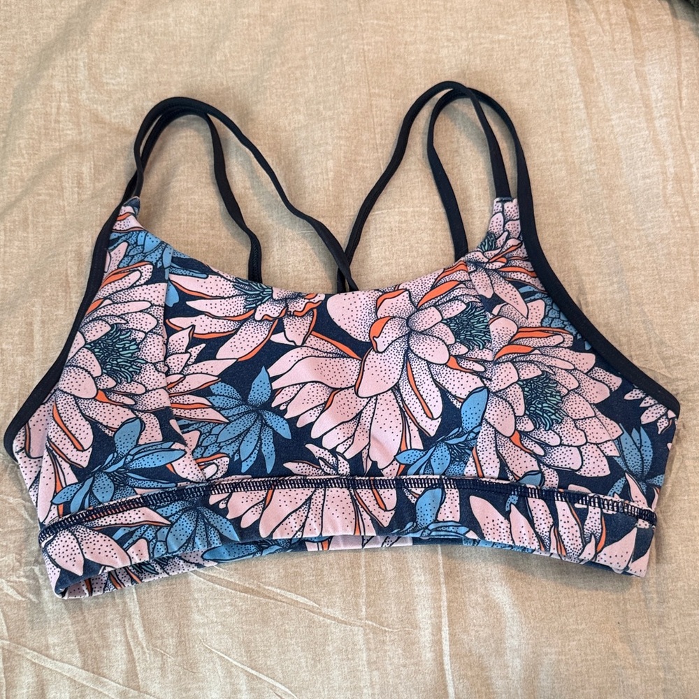 Born Primitive Pink and Blue Floral Sports Bra